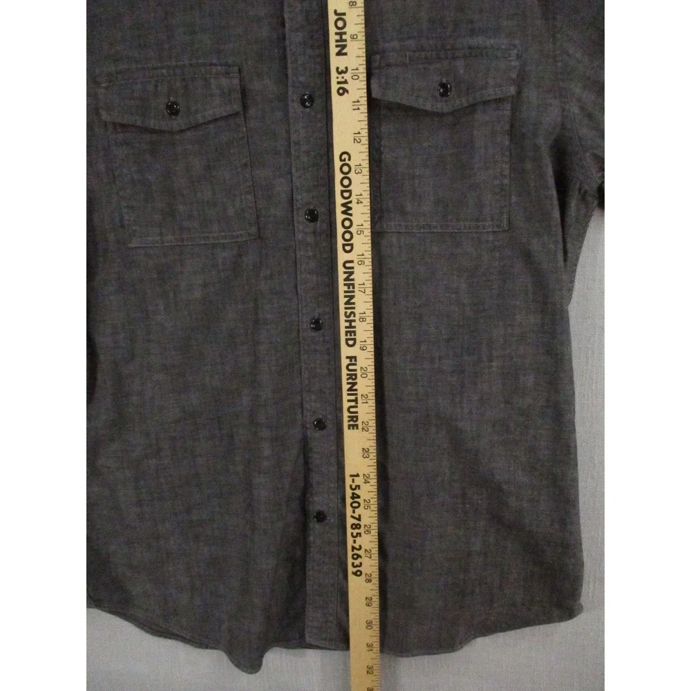 Banana‎ Republic Mens Slim Fit Button Down Shirt Large Gray Cotton Long Sleeve